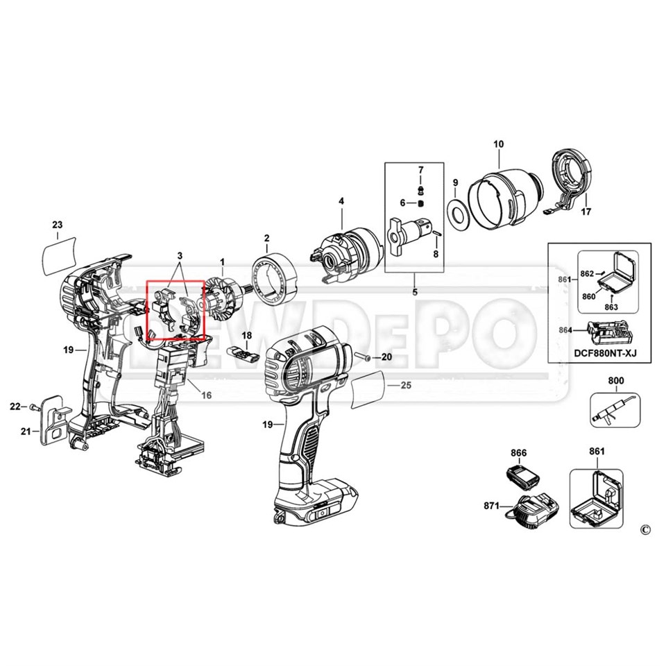 N187232 Dewalt DCF880 Kömür Yuvası