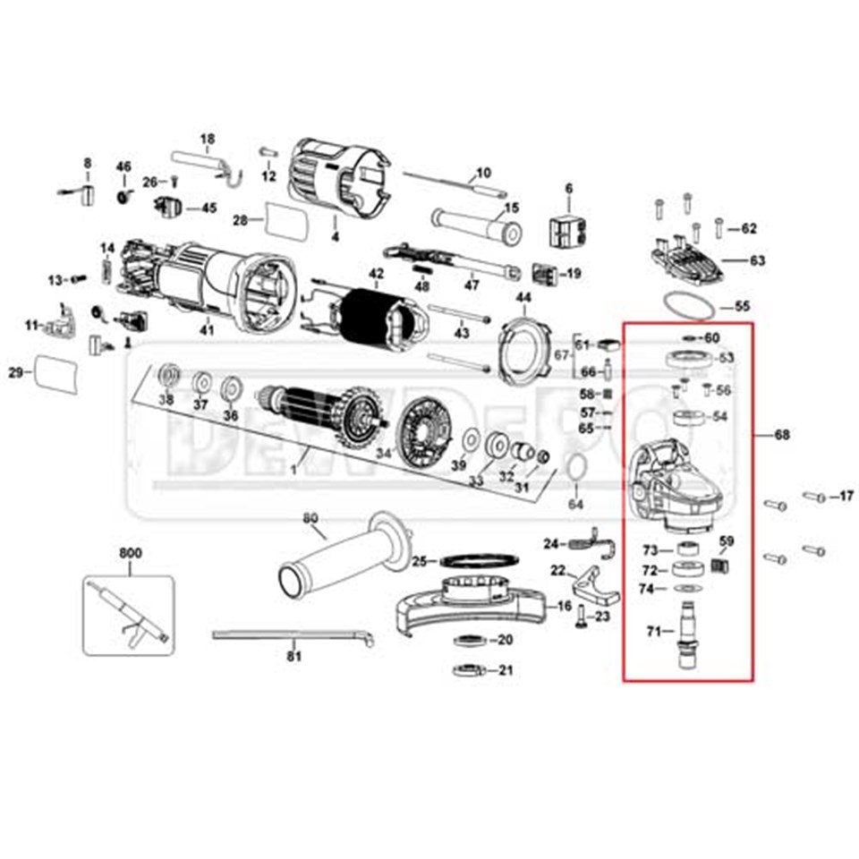 N235320 Dewalt DWE4050 Dişli Kutusu Set