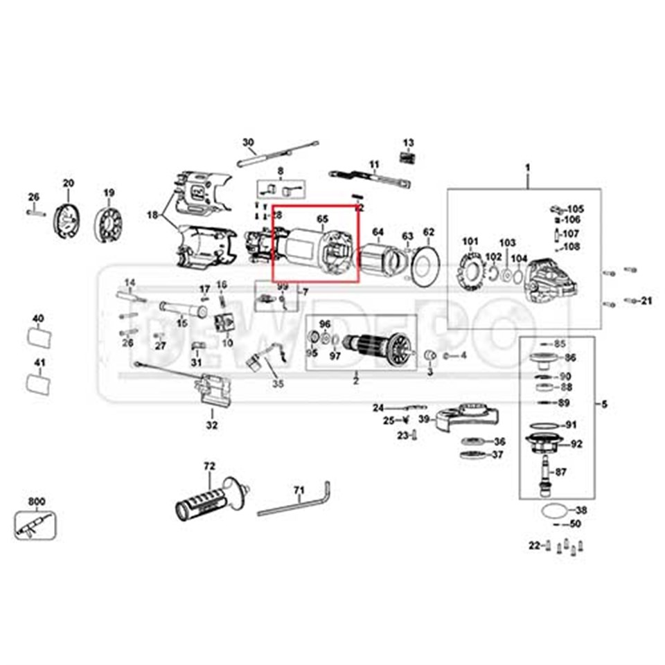 N390640 Dewalt DWE4237 Gövde