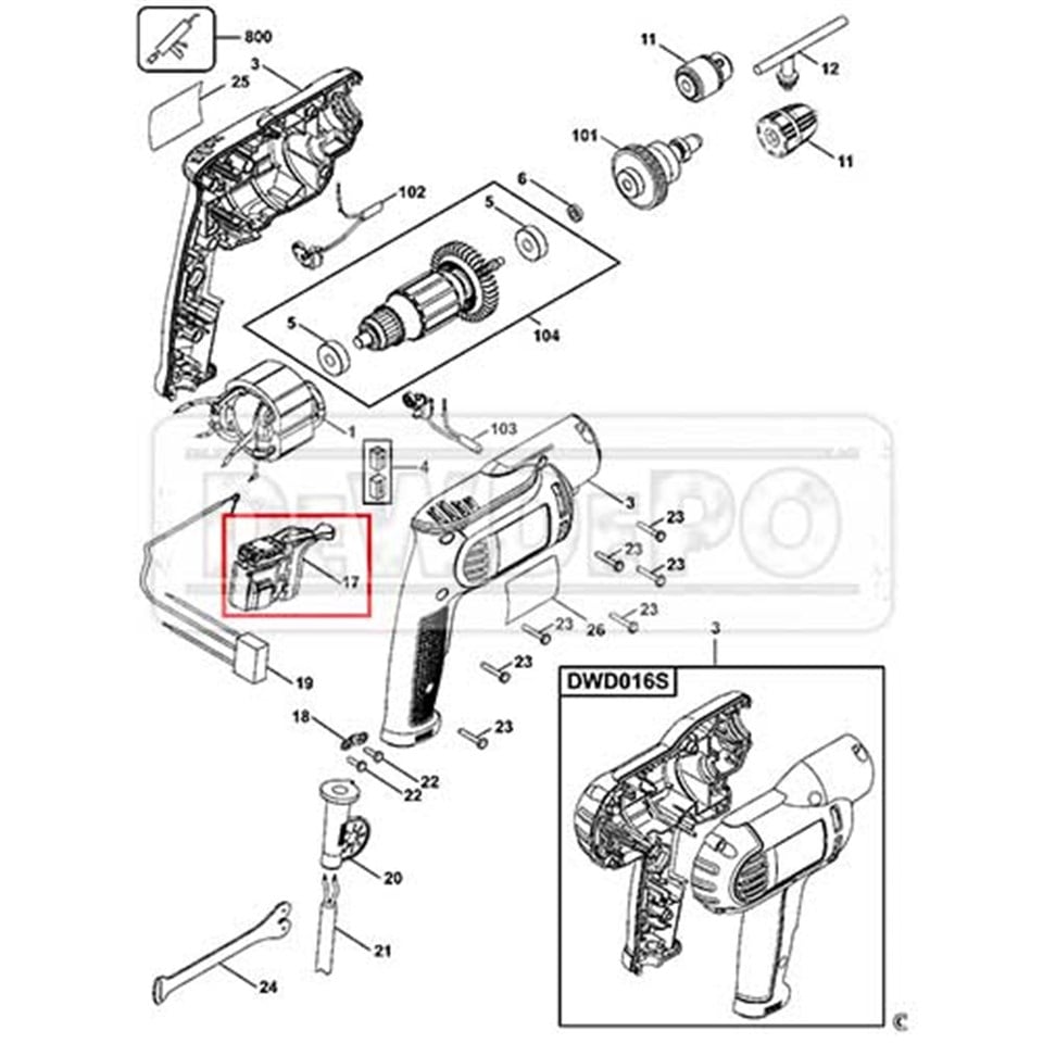 N391360 Dewalt DWD014S Type 1 Şalter