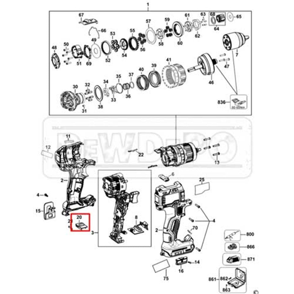 N393603 Dewalt DCD796 Seçici