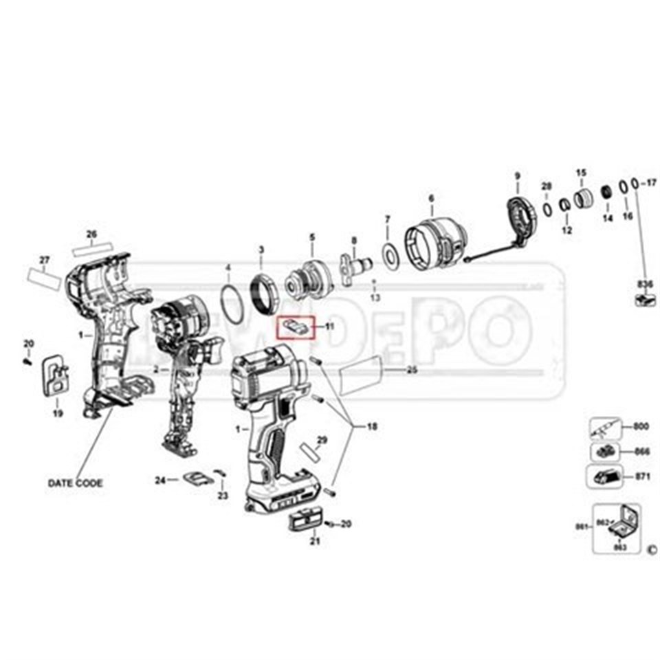 N399342 Dewalt DCD791 Kumanda Sağ-Sol