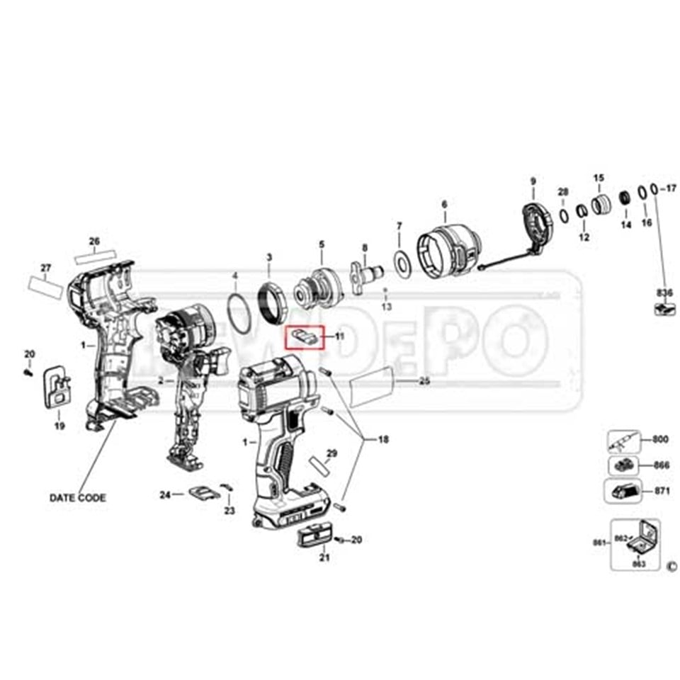 N399342 Dewalt DCF887 Kumanda Sağ-Sol
