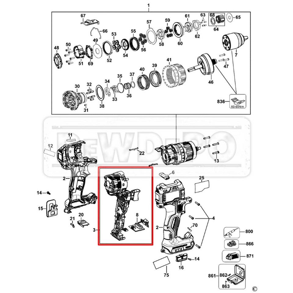 N438606 Dewalt DCD796 Şalter Motor