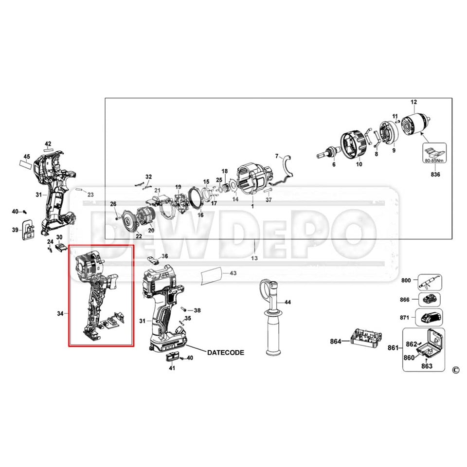 N481825 Dewalt DCD996 Şalter Motor Seti