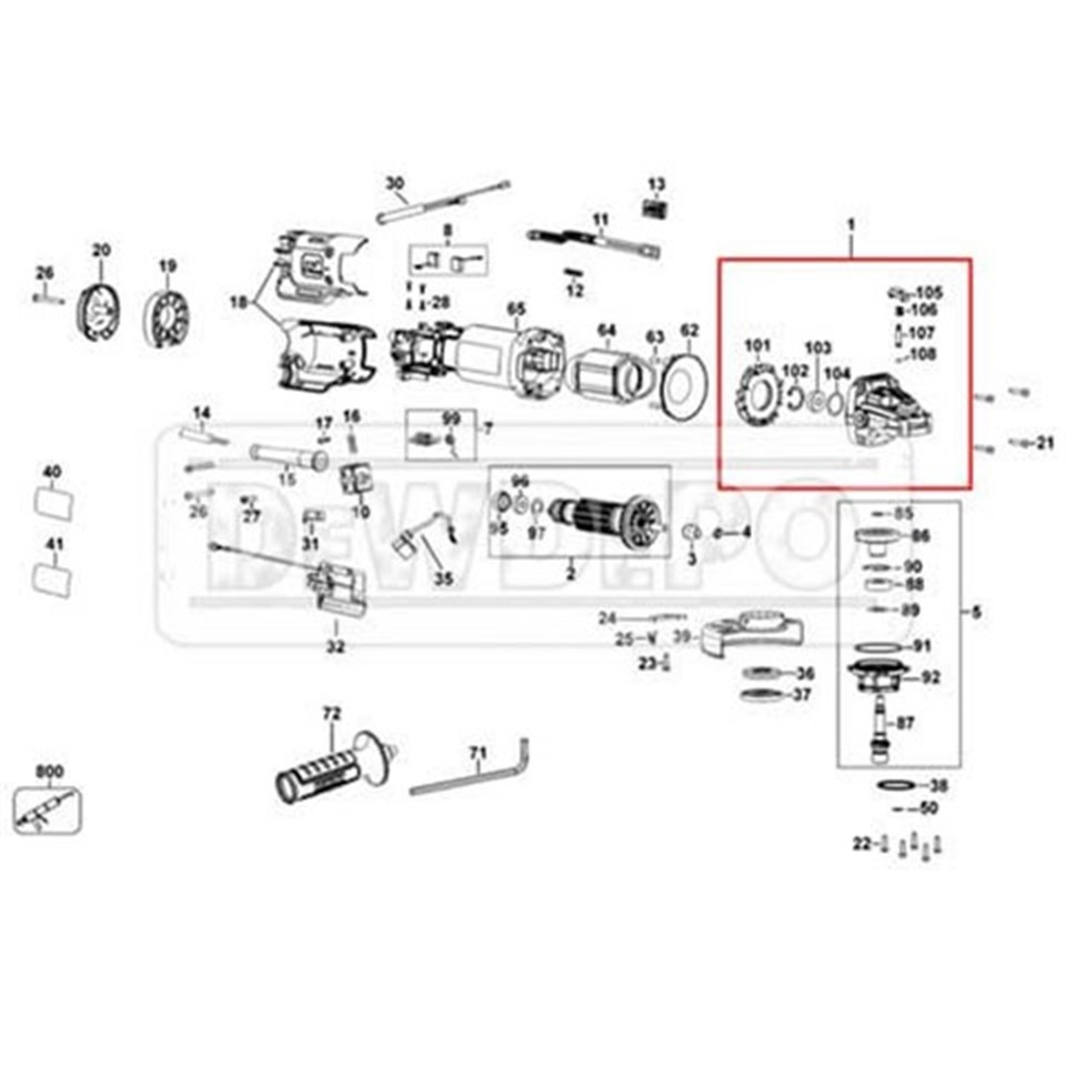N483617 Dewalt DWE4237 Dişli Kutusu