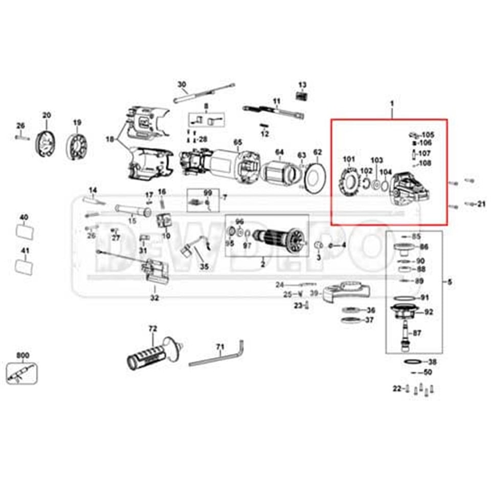 N483617 Dewalt DWE4257 Dişli Kutusu