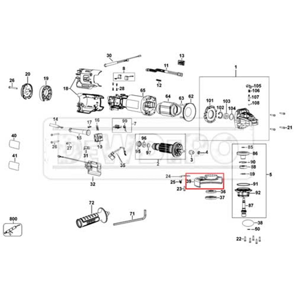 N487790 Dewalt DWE4257 Muhafaza