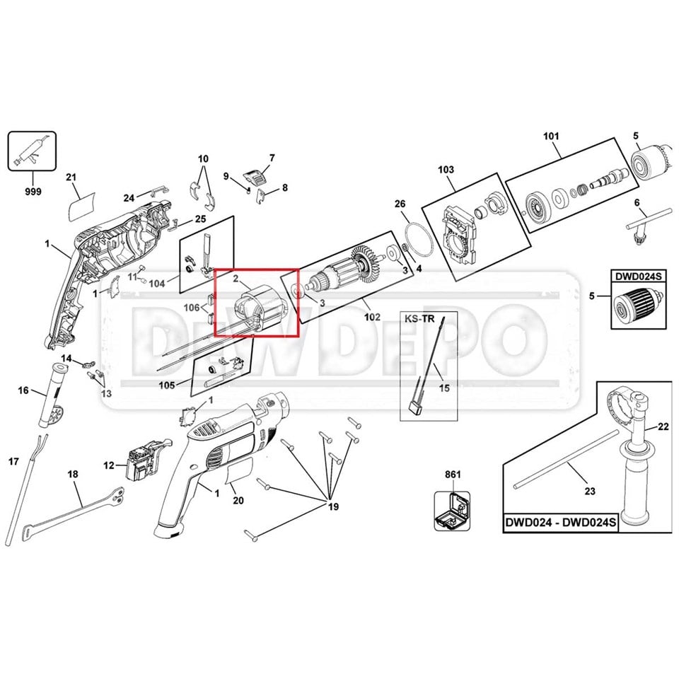 N497343 Dewalt DWD024S Yastık