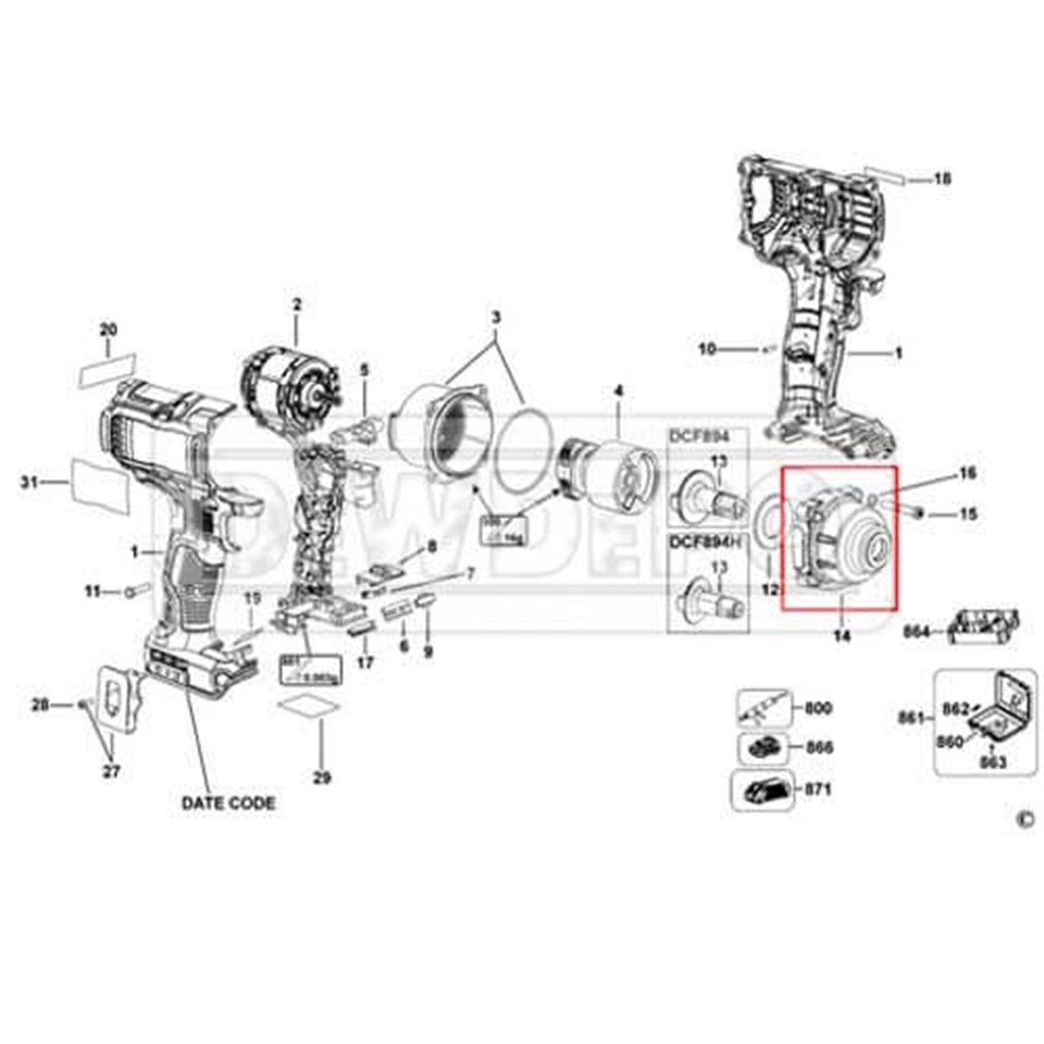 N536356 Dewalt DCF894 Burun
