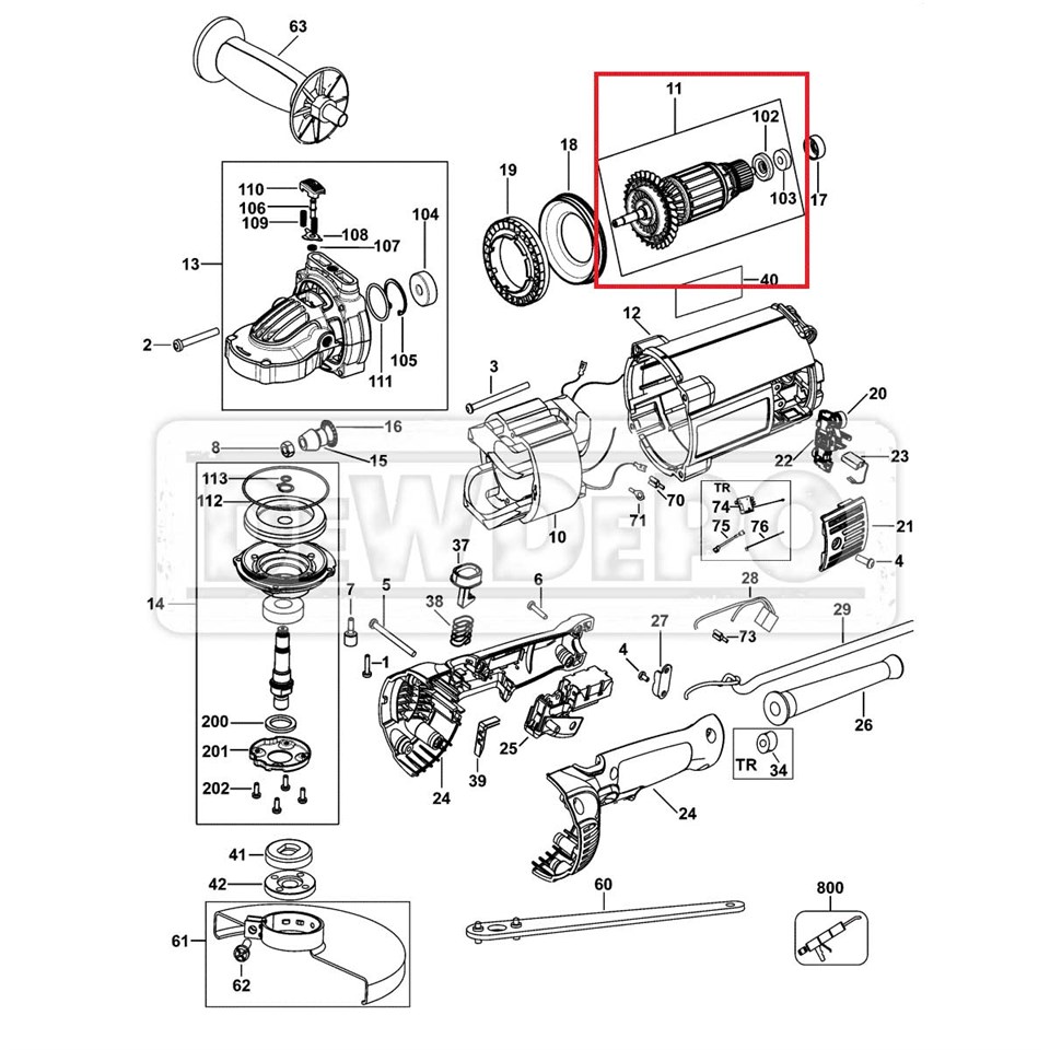 N565218 Dewalt DWE496 Endüvi