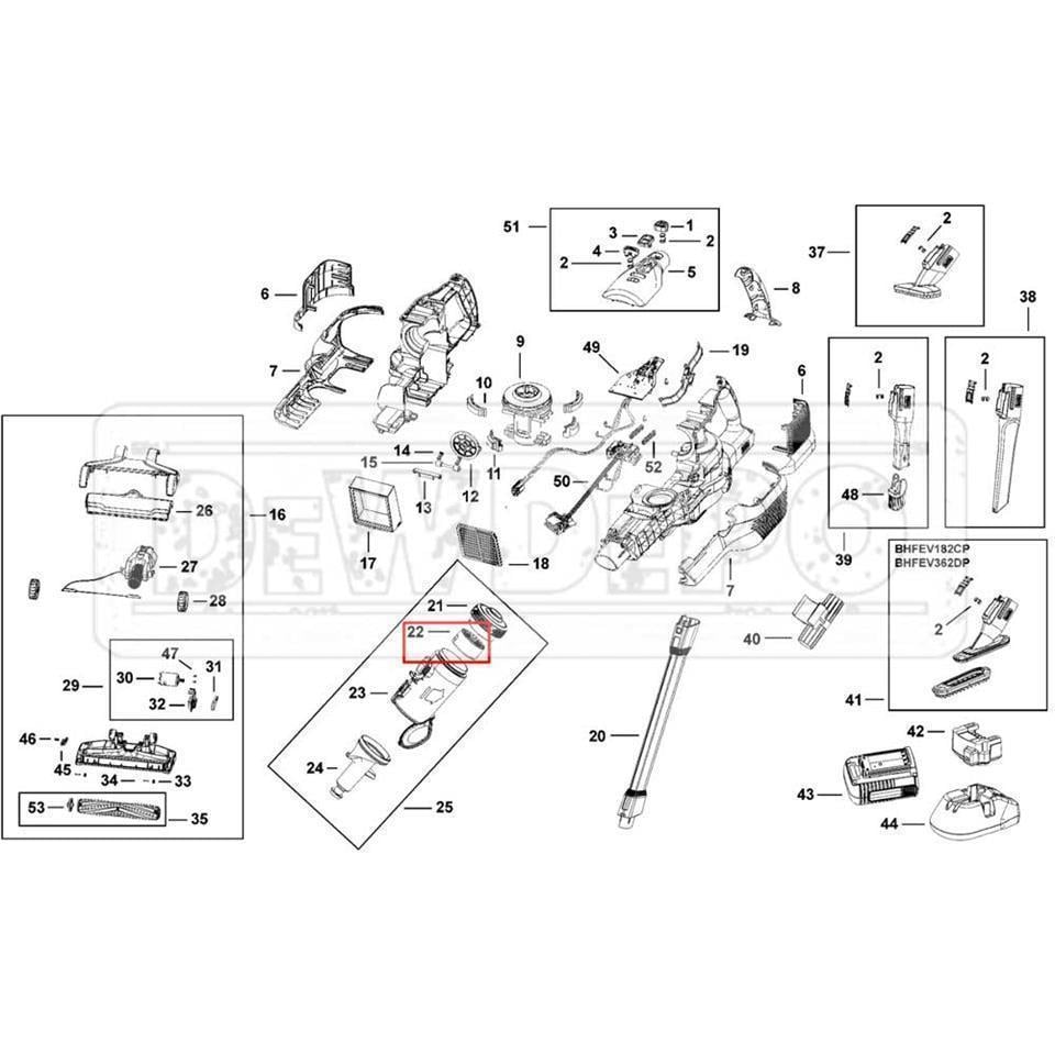 N665227 Black+Decker BHFEV36B2DW Hepa Filtre
