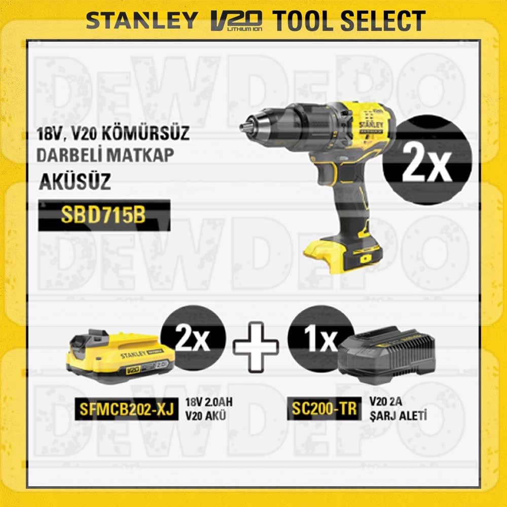 Stanley SBD715B Şarjlı Matkap 2 Adet
