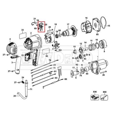 616857-00 Dewalt DW294 Kömür Yuvası