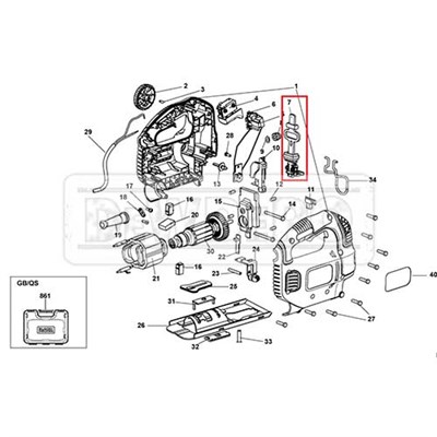 90517289 Black+Decker KS801SE Bıçak Tutucu ve Mil