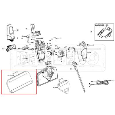 90622110 Black+Decker BDS1616R Mikrofiber Bez