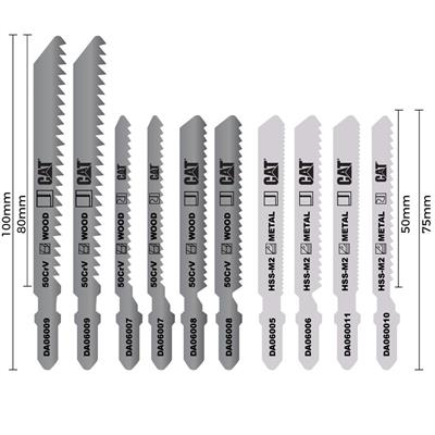 CAT DA06901 10 Parça Profesyonel Metal/Ahşap Hassas/Kaba Kesim Dekupaj Testere Ucu