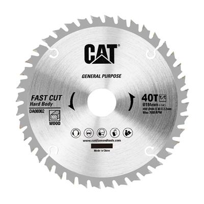 CAT DA08002 184x30mm Ahşap Kesme Elmas, Daire Testere Bıçağı 40 Diş