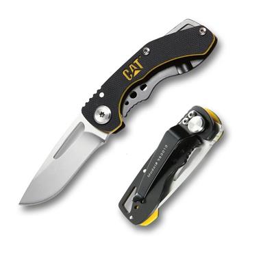 CAT DA980010 Kemer Askı Kancalı Katlanabilir 12CM Paslanmaz Çelik Kamp Çakısı