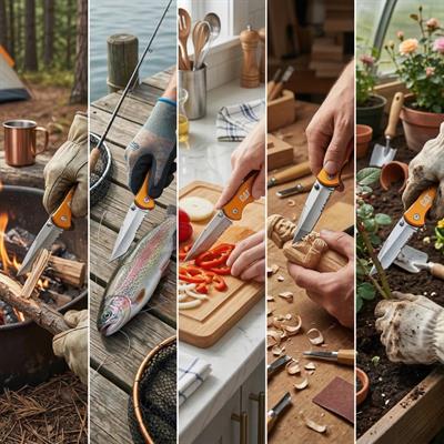 CAT DA980011 Kemer Askı Kancalı Cam Kırma Uçlu Katlanabilir 17CM Paslanmaz Çelik Sarı Kamp Çakısı