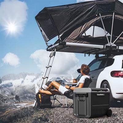 Coolist CLK65W 12/24Volt 220Volt 65 Litre Çift Bölmeli Tekerlekli Outdoor Kompresörlü Oto Buzdolabı/Dondurucu