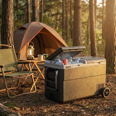 ICECO MCD75D 12/24Volt 75 Litre Kompresörlü Çift Bölmeli Tekerlekli Outdoor Oto Buzdolabı/Dondurucu