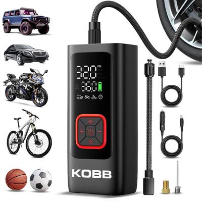 KOBB KB426 12V / Şarjlı Li-ion 150 PSI Dijital Göstergeli Akıllı Lastik Şişirme Pompası+ Powerbank + SOS + Led Lamba