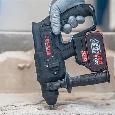 Kress KU390.4 20Volt 4.0Ah. 2.0J Li-ion Çift Akülü Şarjlı Kömürsüz Profesyonel SDS-Plus Pnömatik Kırıcı/Delici