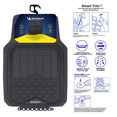 Michelin MC34594 Tüm Araçlara Uyumlu 2 Parça Üniversal 3D Havuzlu Oto Paspas