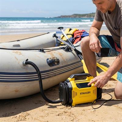 STANLEY SXIF3501 12Volt/220Volt 150 PSI Dijital Basınç Göstergeli Lastik & Yatak Şişirme Pompası + Led Lamba