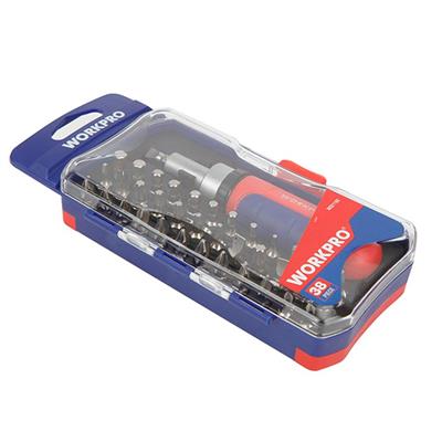 WORKPRO WP200517 38 Parça Profesyonel CR-V Cırcırlı Bits Tornavida Seti