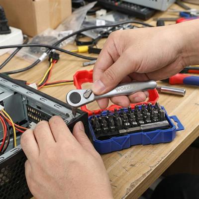 WORKPRO WP200534 32 Parça 1/4’ Profesyonel Mini Cırcır Lokma Kollu Bits Vidalama Seti