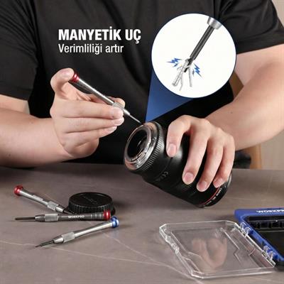 WORKPRO WP200549 6 Parça Profesyonel S2 Manyetik Saatçi Tornavida Seti