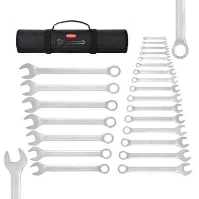 WORKPRO WP202504 6-32mm 23 Parça CR-V Profesyonel Kombine Anahtar Takımı + Bez Taşıma Kılıfı