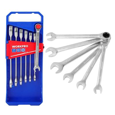 WORKPRO WP202511 Cr-V 7 Parça Cırcırlı Profesyonel Kombine Anahtar Takımı