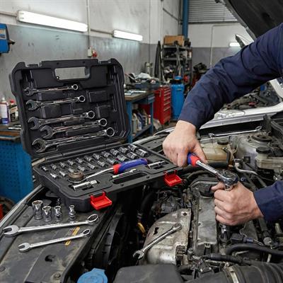 WORKPRO WP202528 3/8’’ Metrik/İnç 32 Parça Cr-V Profesyonel Lokma ve Kombine Anahtar Takımı