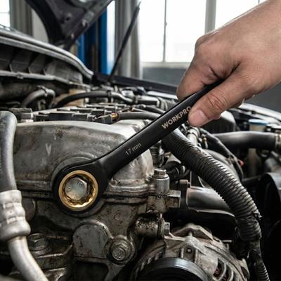 WORKPRO WP202602 8-19mm 9 Parça CR-V Profesyonel Cırcır Kombine Anahtar Takımı + Bez Taşıma Kılıfı