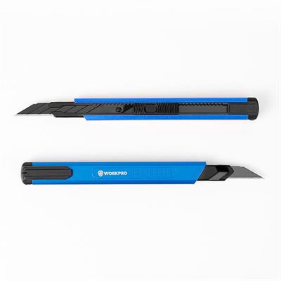 WORKPRO WP212012 9MM Alüminyum Kasa Cep Askılı Maket Bıçağı (MAVİ)