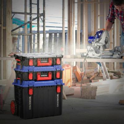 WORKPRO WP283029 24Lt 12 Gözlü Şeffaf Kapaklı İstiflenebilir 56x35x12,5cm Profesyonel Organizer Takım Çantası