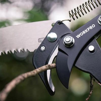 WORKPRO WP333006 270cm 2 IN 1 Teleskobik Saplı Profesyonel Ağaç Budama Testeresi ve 25mm Dal Budama Makası