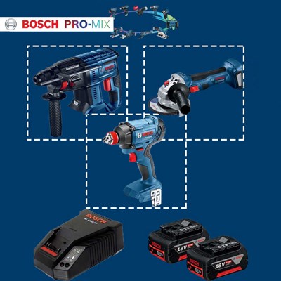 Bosch GBH 180 Darbeli Kırıcı Delici + GDX 180-LI Akülü Darbeli Somun Sıkma ve GWS 180-LI Akülü Avuç Taşlama Makinası