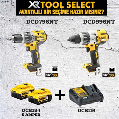 Dewalt DCG412NT Şarjlı Avuç Taşlama ve DCD796NT Şarjlı Darbeli Vidalama