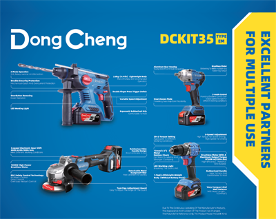 Dongcheng DCKIT35EM 4lü Set Kırıcı Delici Matkap Darbeli Matkap Somun Sökme Taşlama 4.0 Ah