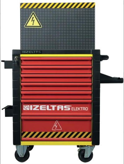 İzeltaş Elektro Takım Dolabı 7 Çekmece 93 Parça (Dolu)