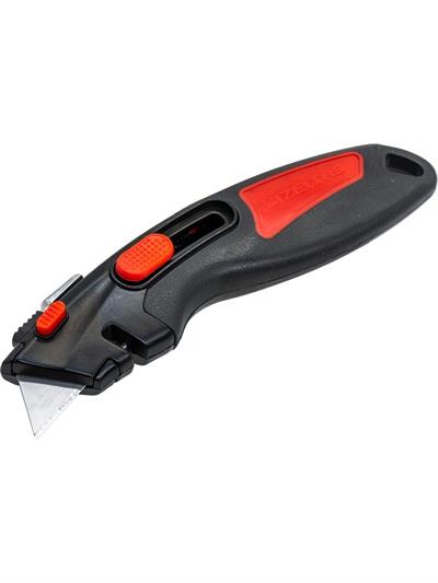 İzeltaş Pro Güvenlikli Otomatik Kitlemeli Trapez Maket Bıçağı (2 Yedek Bıçaklı)