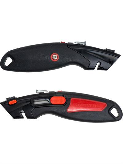 İzeltaş Pro Güvenlikli Otomatik Kitlemeli Trapez Maket Bıçağı (2 Yedek Bıçaklı)