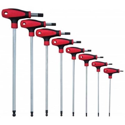 İzeltaş T Tipi Yuvarlak Başlı Allen Anahtar Takımı 8 Parça