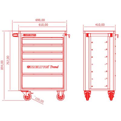İzeltaş Trend 7 Çekmeceli Takım Dolabı (Dolu-93)