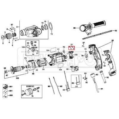 N032831 Dewalt D25013 Motor Kömürü