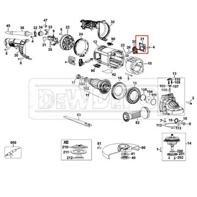 N111898 Dewalt DWE4557 Kömür Kapağı